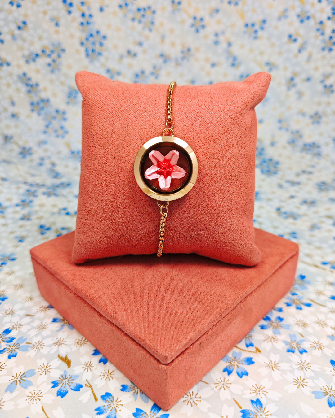 Pulsera relicario rosegold