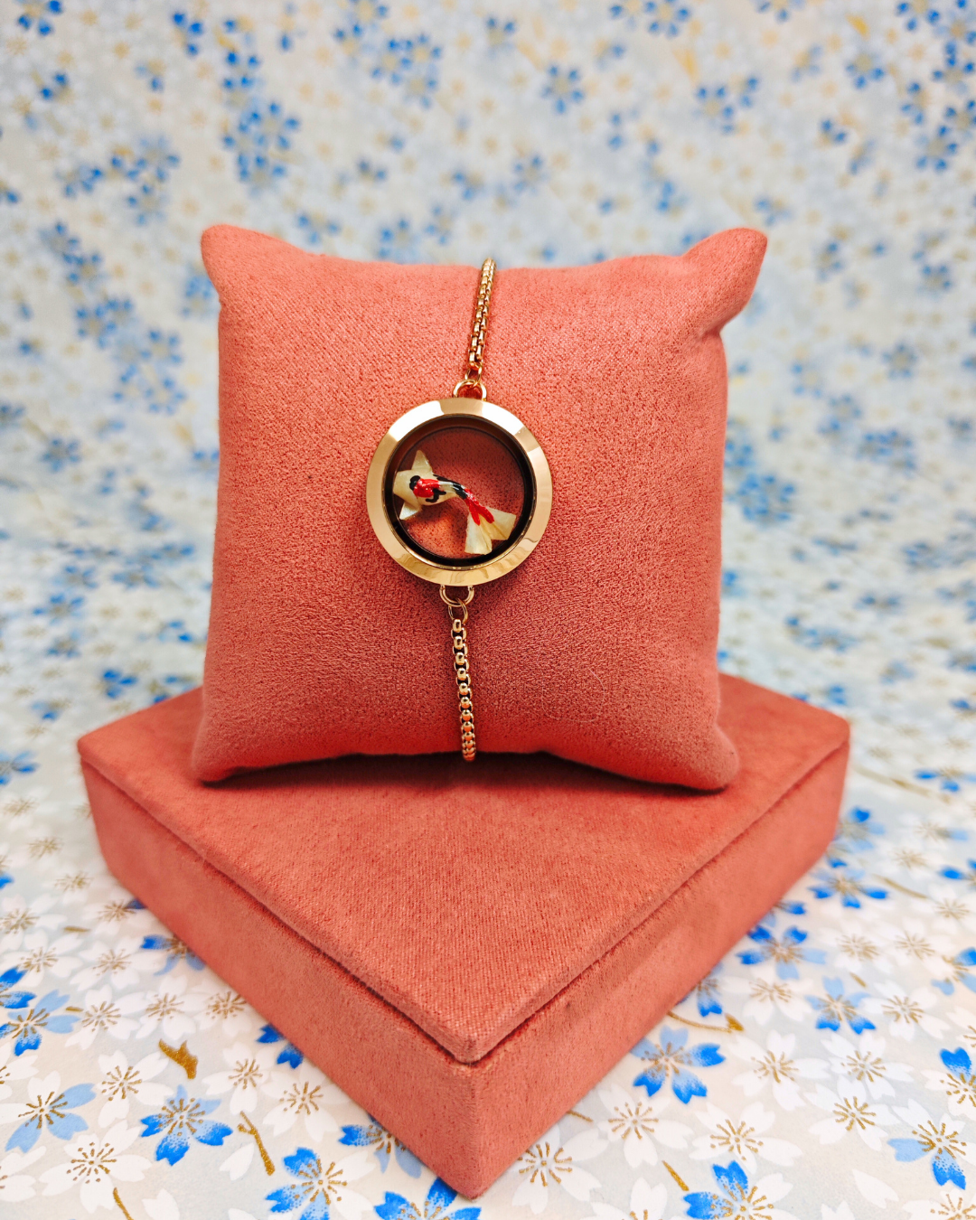 Pulsera relicario rosegold