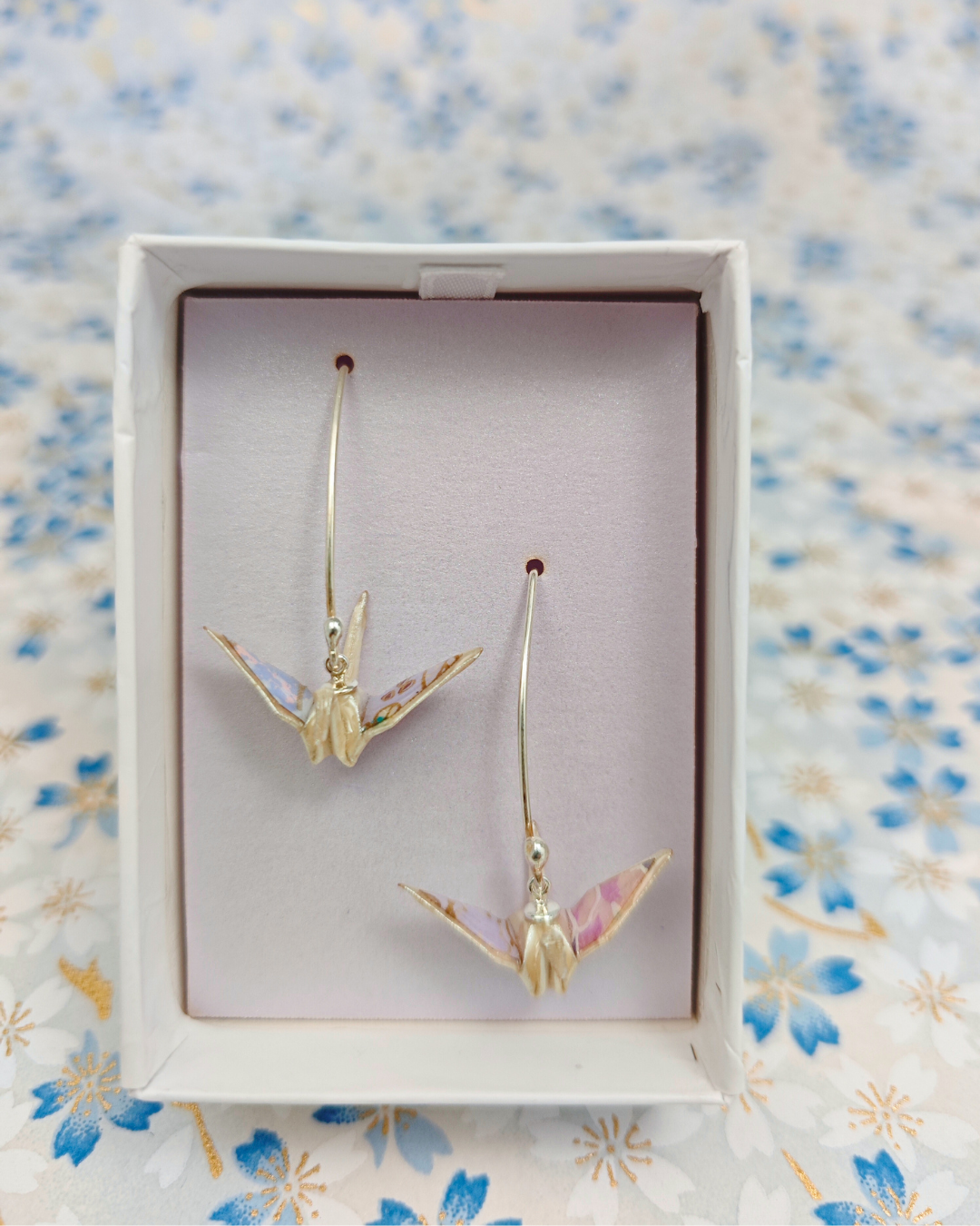 Aretes Grulla (chiyogami)