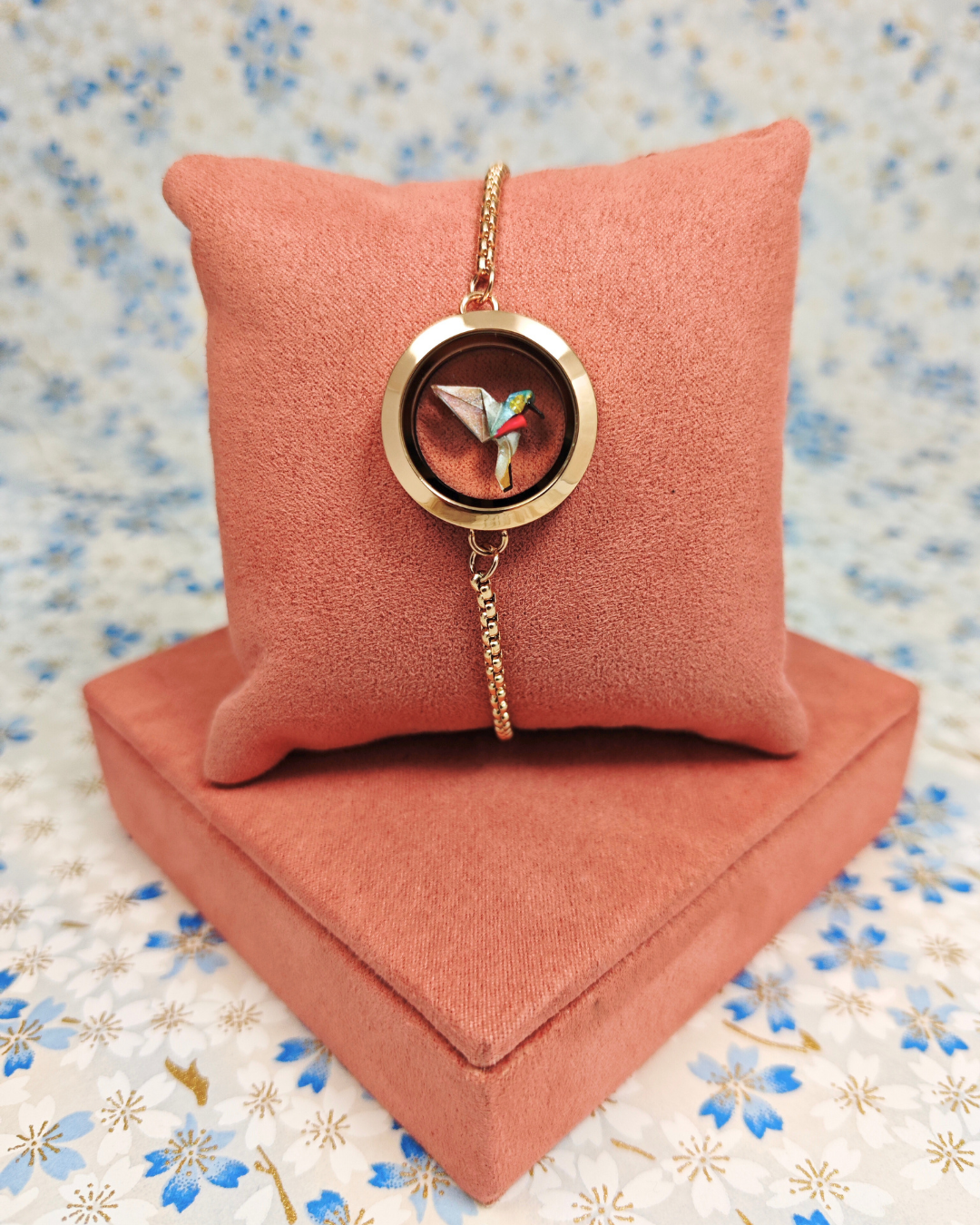 Pulsera relicario rosegold