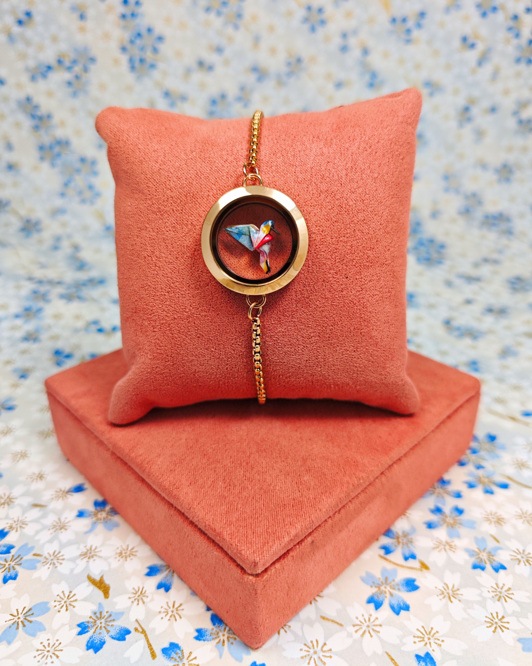 Pulsera relicario rosegold