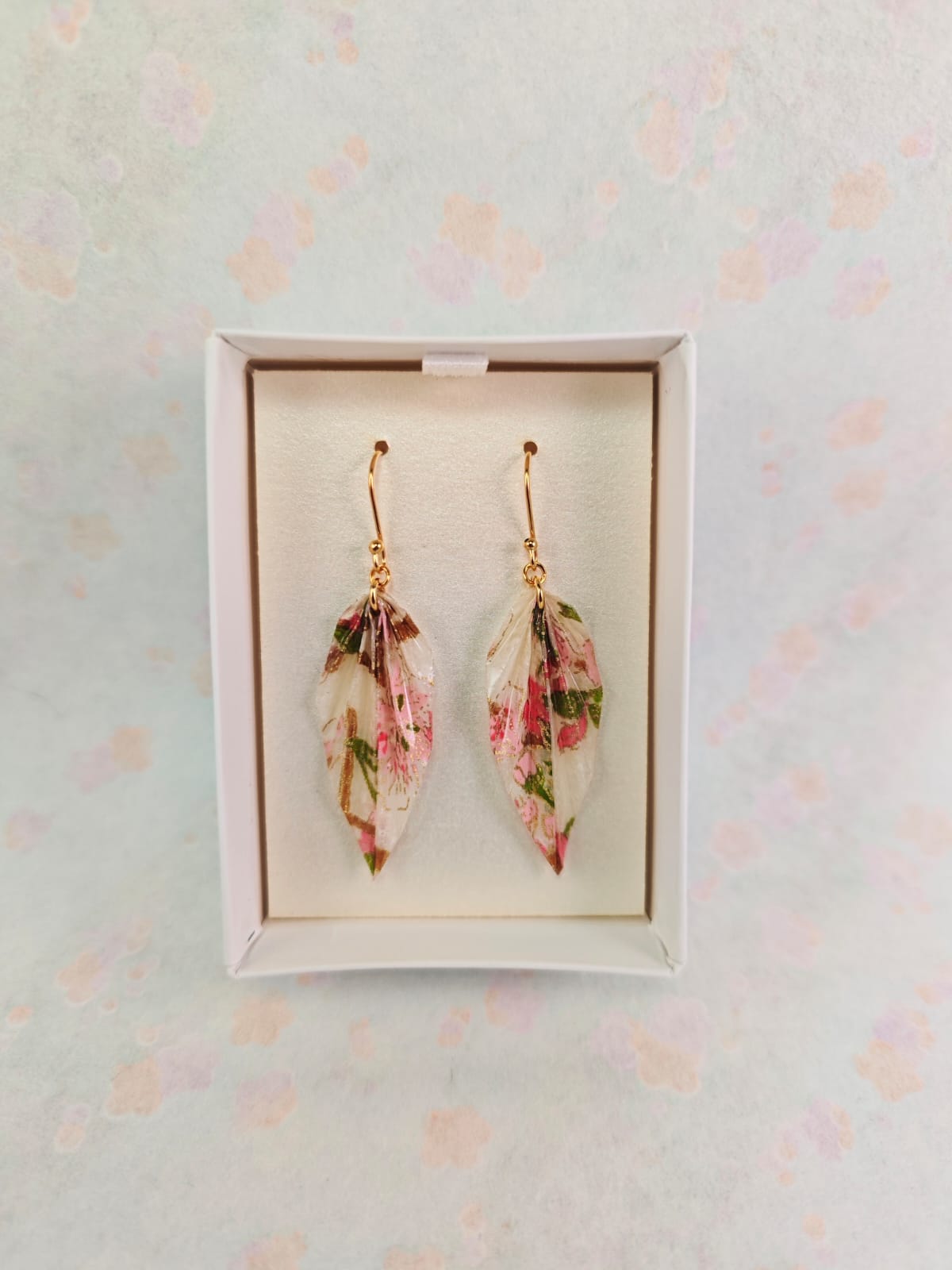 Aretes Hojita (chiyogami)