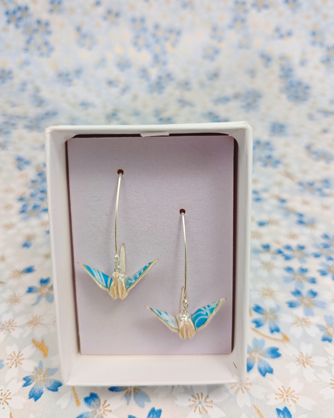 Aretes Grulla (chiyogami)