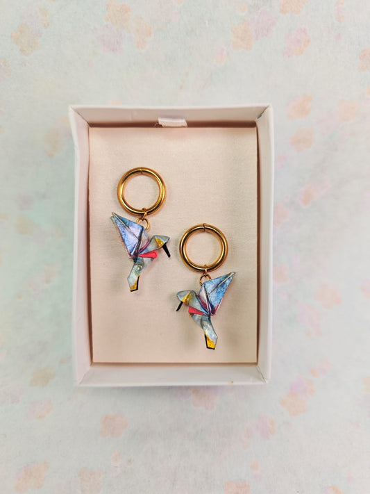 Aretes Colibrí acero