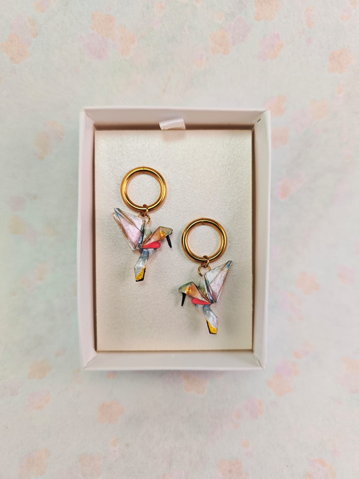 Aretes Colibrí acero