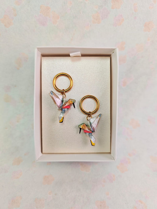 Aretes Colibrí acero