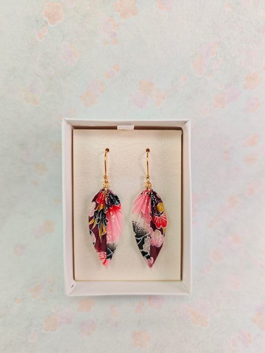 Aretes Hojita (chiyogami)