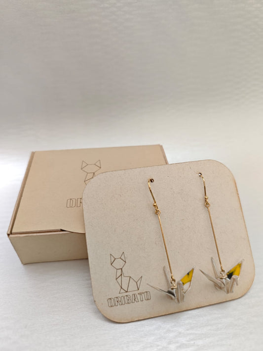 Aretes Grulla (chiyogami)