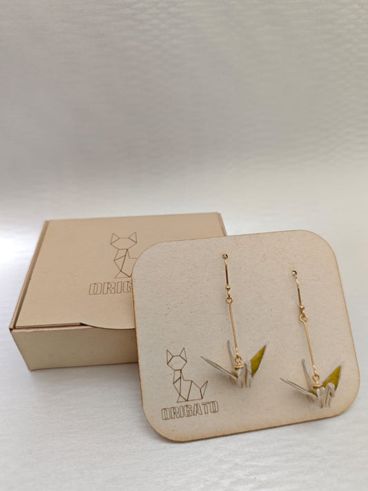 Aretes Grulla (chiyogami)