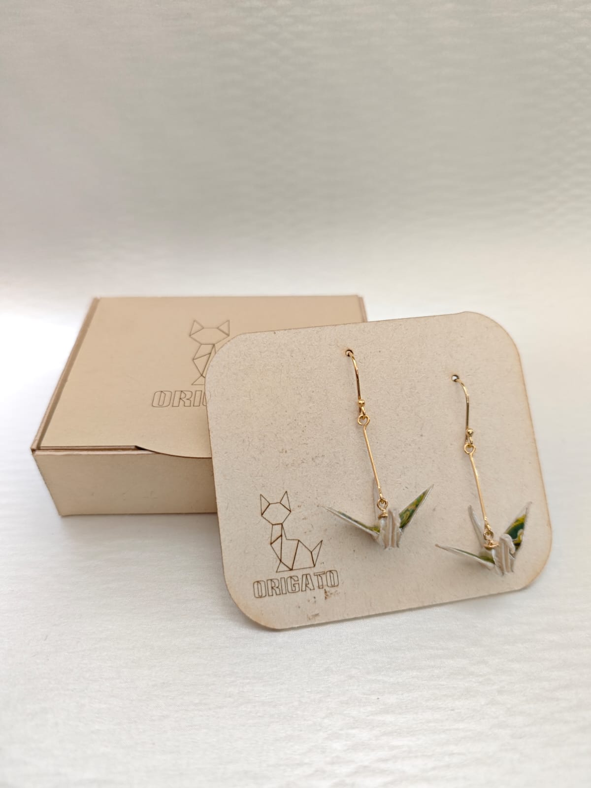 Aretes Grulla (chiyogami)