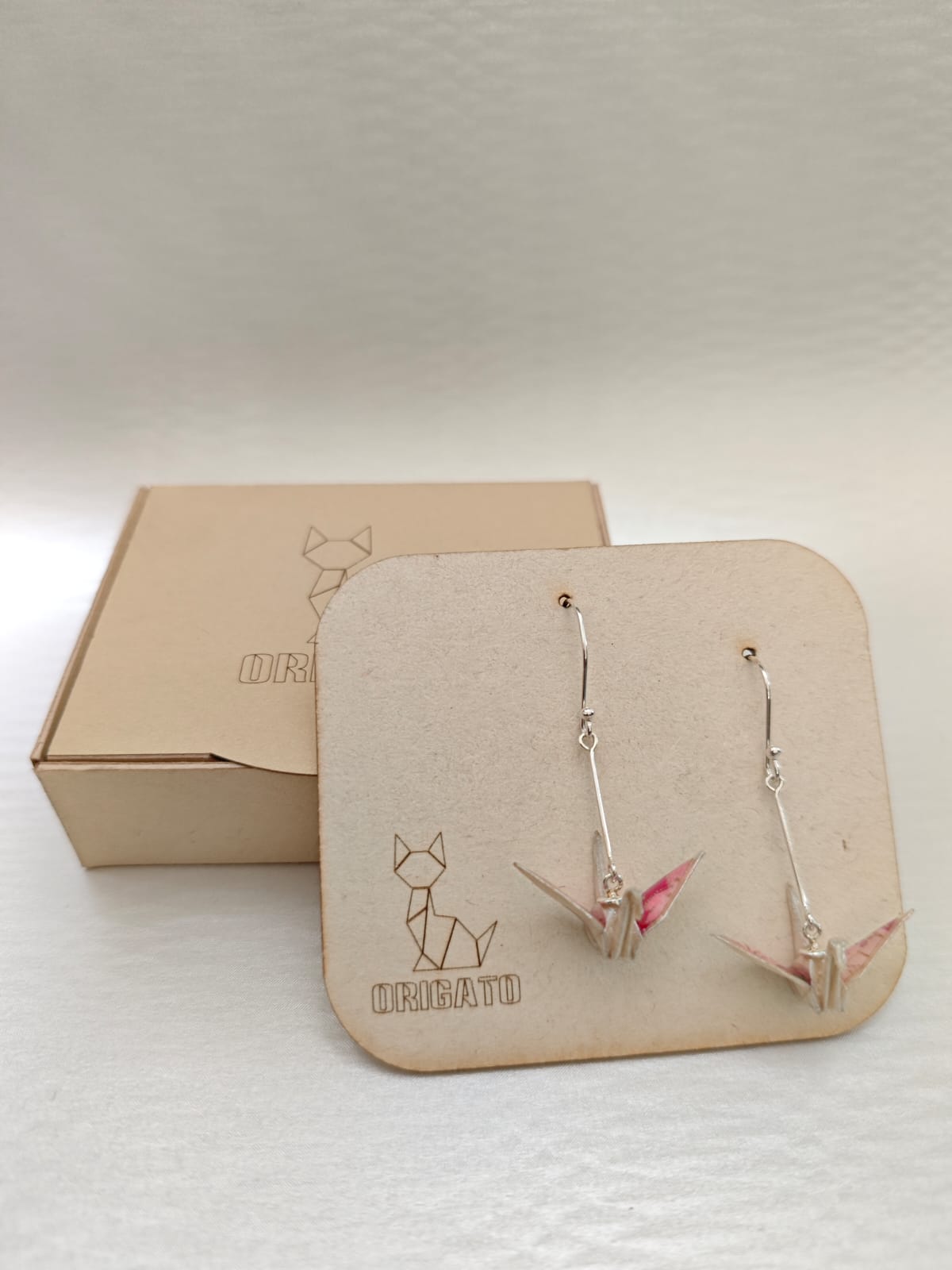 Aretes Grulla (chiyogami)