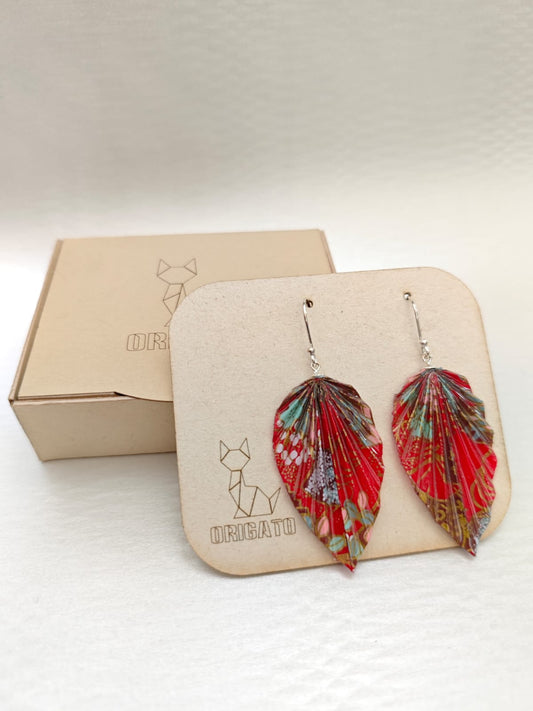 Aretes Hojita (chiyogami)