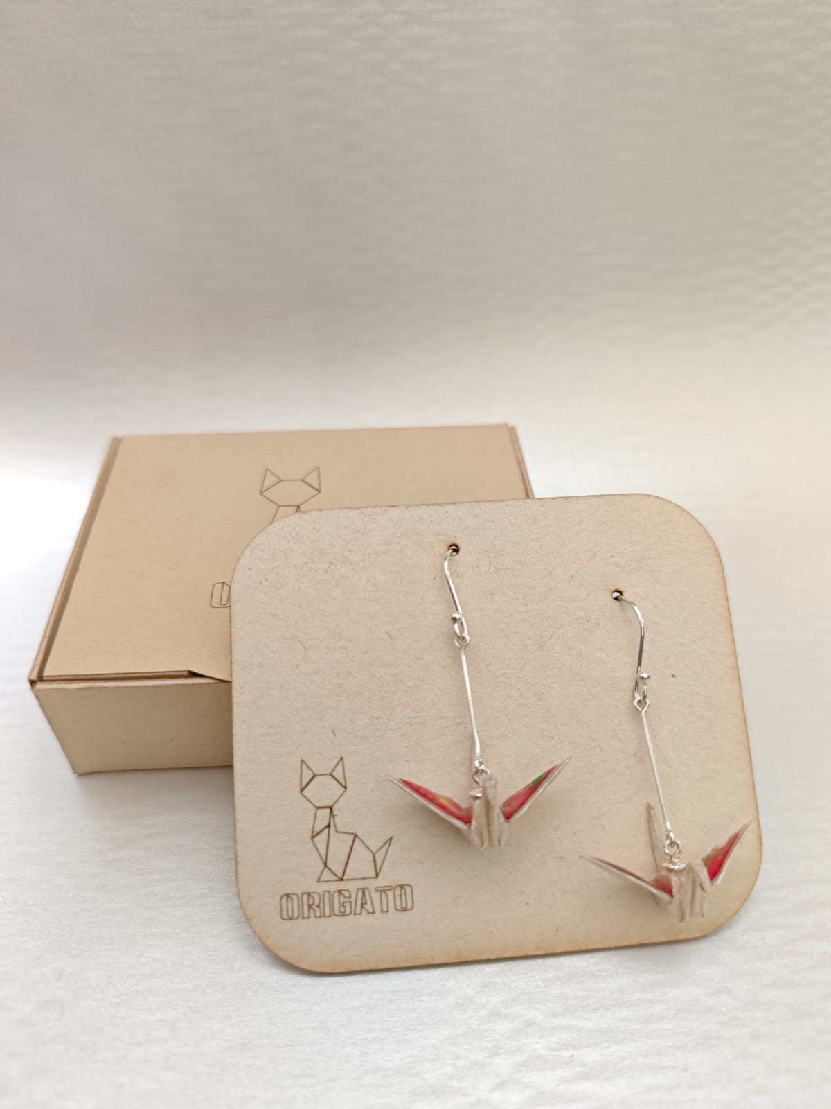 Aretes Grulla (chiyogami)