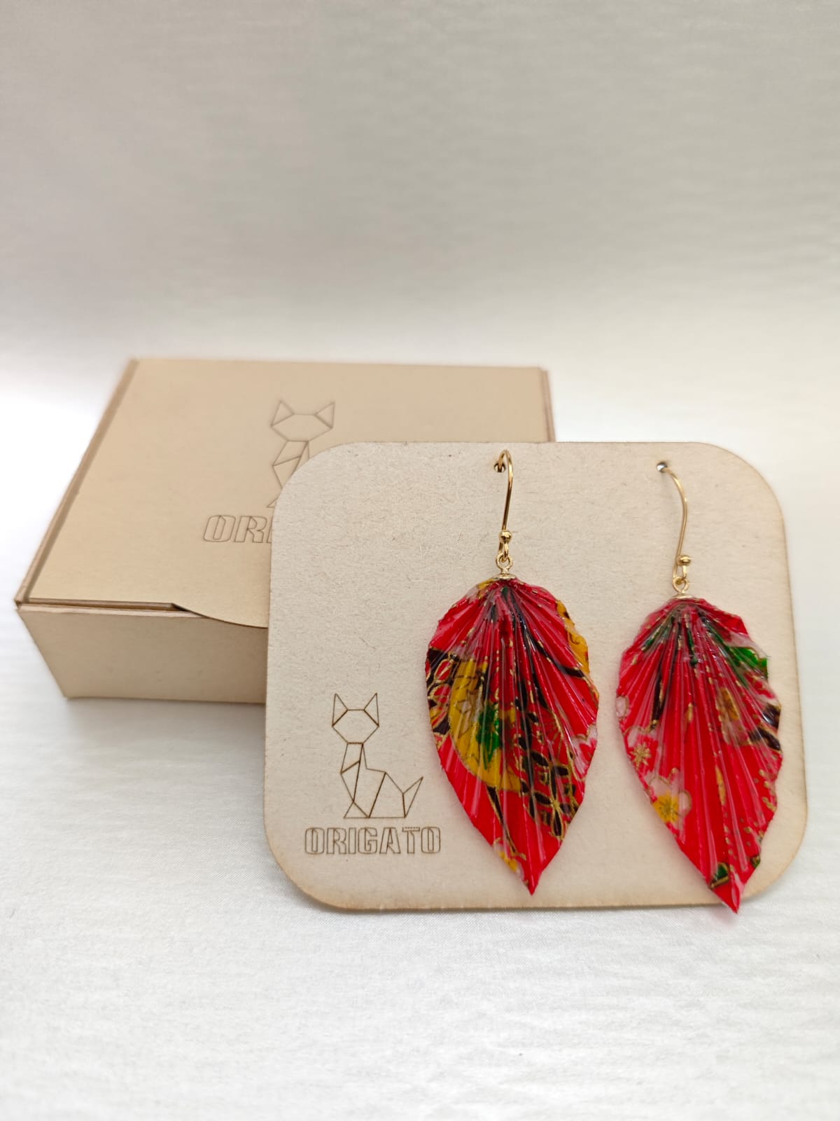 Aretes Hojita (chiyogami)