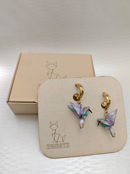 Aretes Colibrí acero