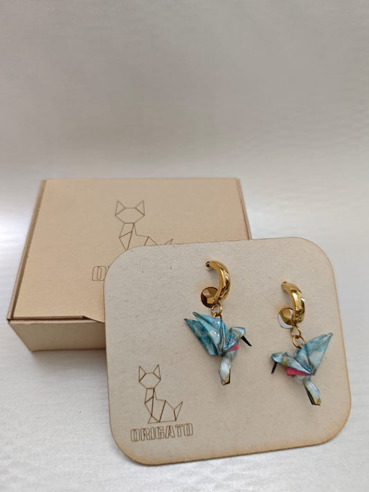 Aretes Colibrí acero